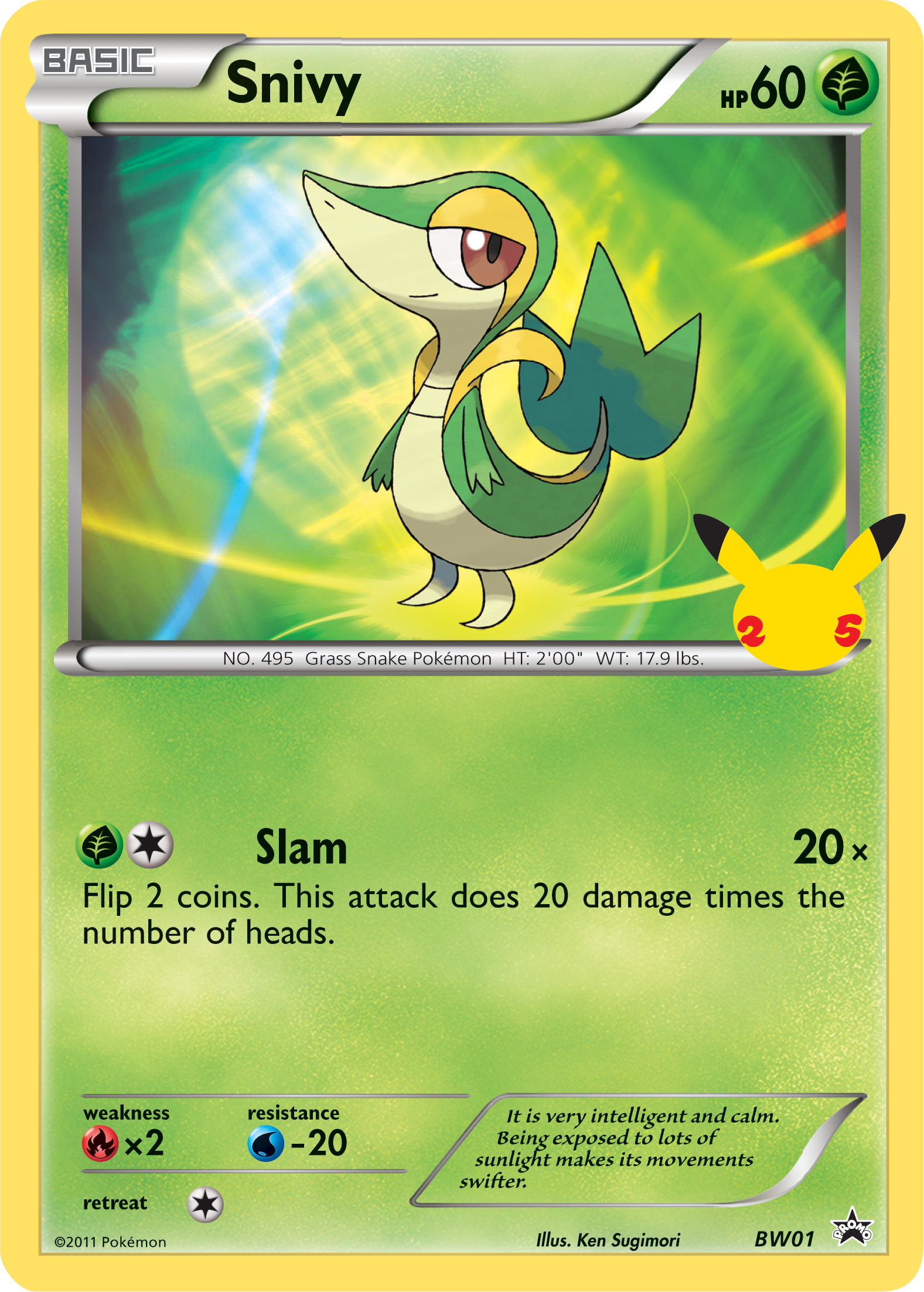 Snivy (BW01) (Jumbo Card) [First Partner Pack] | Anubis Games and Hobby