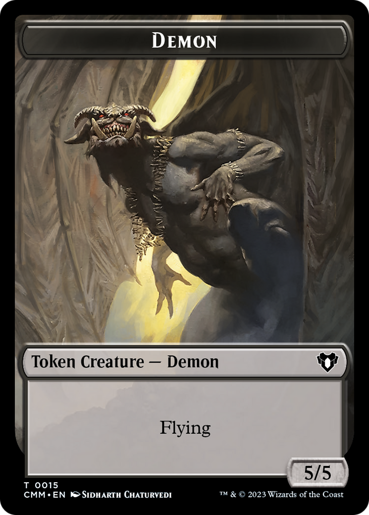 Eldrazi Spawn // Demon Double-Sided Token [Commander Masters Tokens] | Anubis Games and Hobby