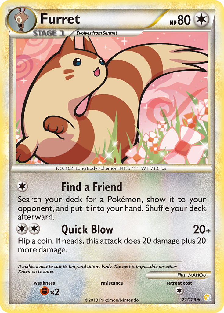 Furret (21/123) [HeartGold & SoulSilver: Base Set] | Anubis Games and Hobby