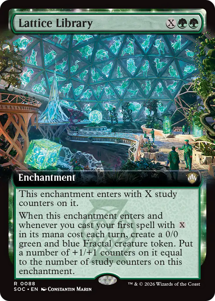 Lattice Library (Extended Art) [Secrets of Strixhaven Commander] | Anubis Games and Hobby
