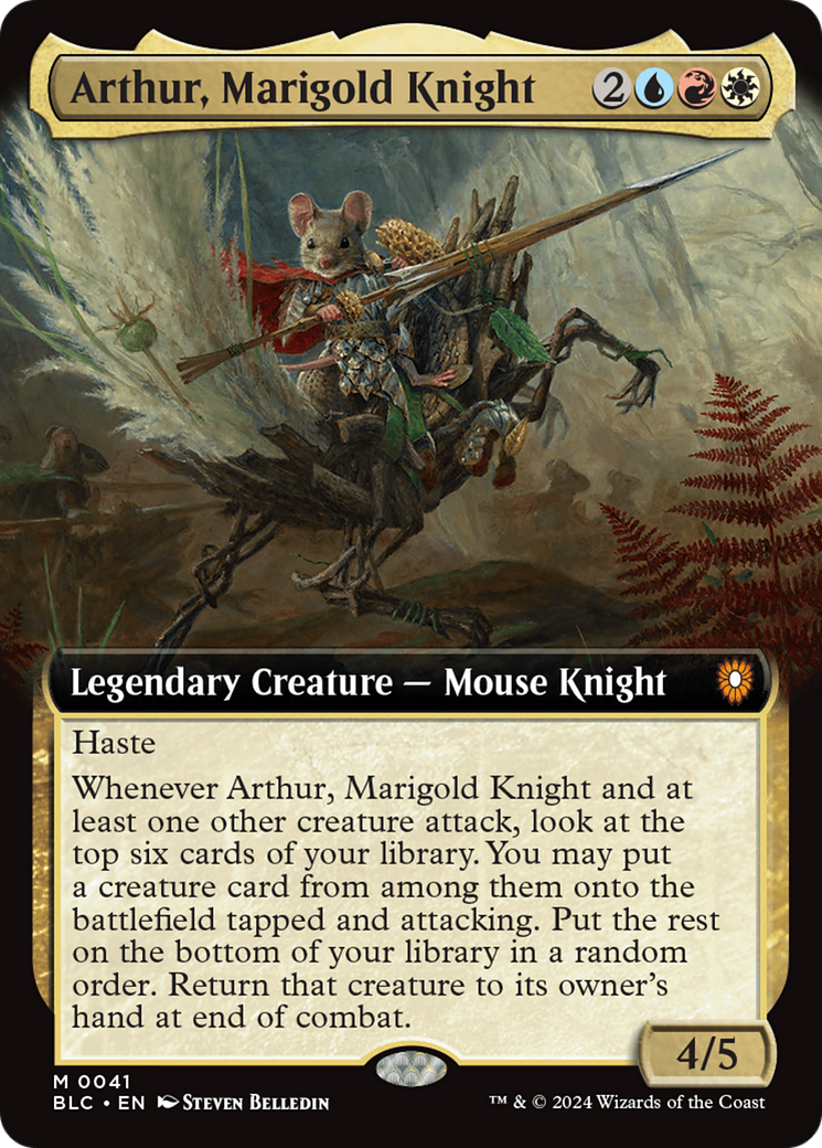 Arthur, Marigold Knight (Extended Art) [Bloomburrow Commander] | Anubis Games and Hobby