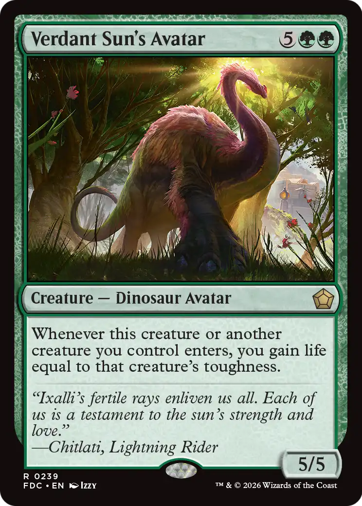 Verdant Sun's Avatar [Foundations Commander] | Anubis Games and Hobby