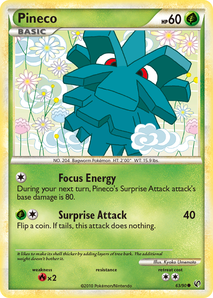 Pineco (63/90) [HeartGold & SoulSilver: Undaunted] | Anubis Games and Hobby
