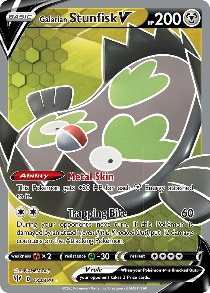 Galarian Stunfisk V (184/189) [Sword & Shield: Darkness Ablaze] | Anubis Games and Hobby