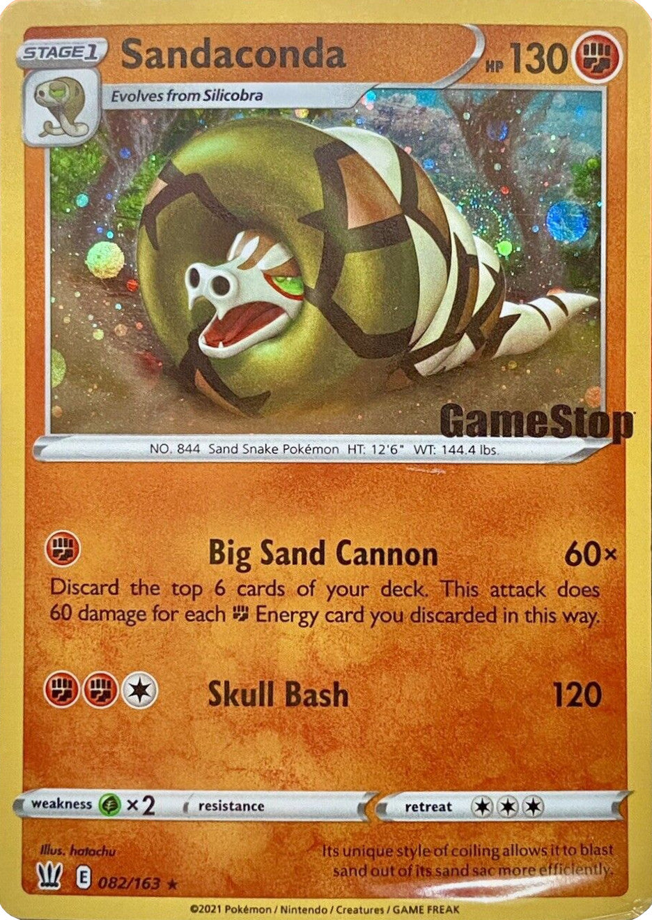 Sandaconda (082/163) (GameStop Exclusive) [Sword & Shield: Battle Styles] | Anubis Games and Hobby