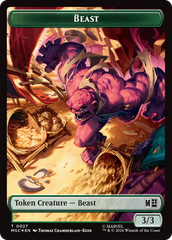 Rhino (029) // Beast (027) Double-Sided Token (Surge Foil) [Marvel Super Heroes Commander Tokens] | Anubis Games and Hobby