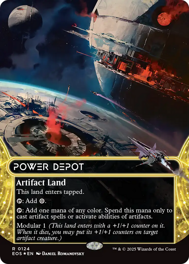 Power Depot (0124) (Borderless) (Galaxy Foil) [Edge of Eternities: Stellar Sights] | Anubis Games and Hobby