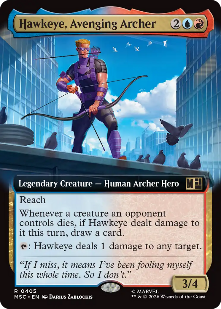 Hawkeye, Avenging Archer (Extended Art) [Marvel Super Heroes Commander] | Anubis Games and Hobby