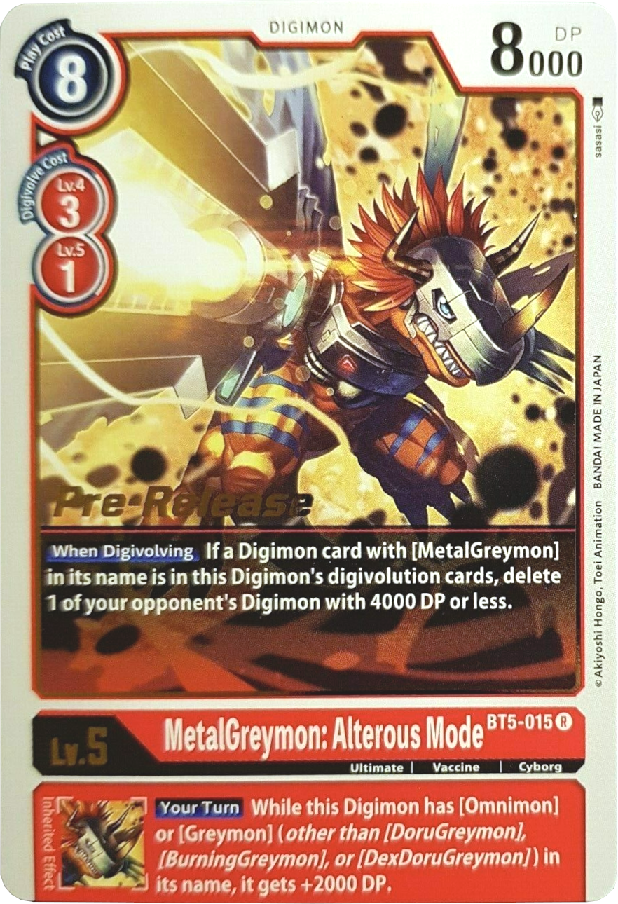 MetalGreymon: Alterous Mode [BT5-015] [Battle of Omni Pre-Release Promos] | Anubis Games and Hobby