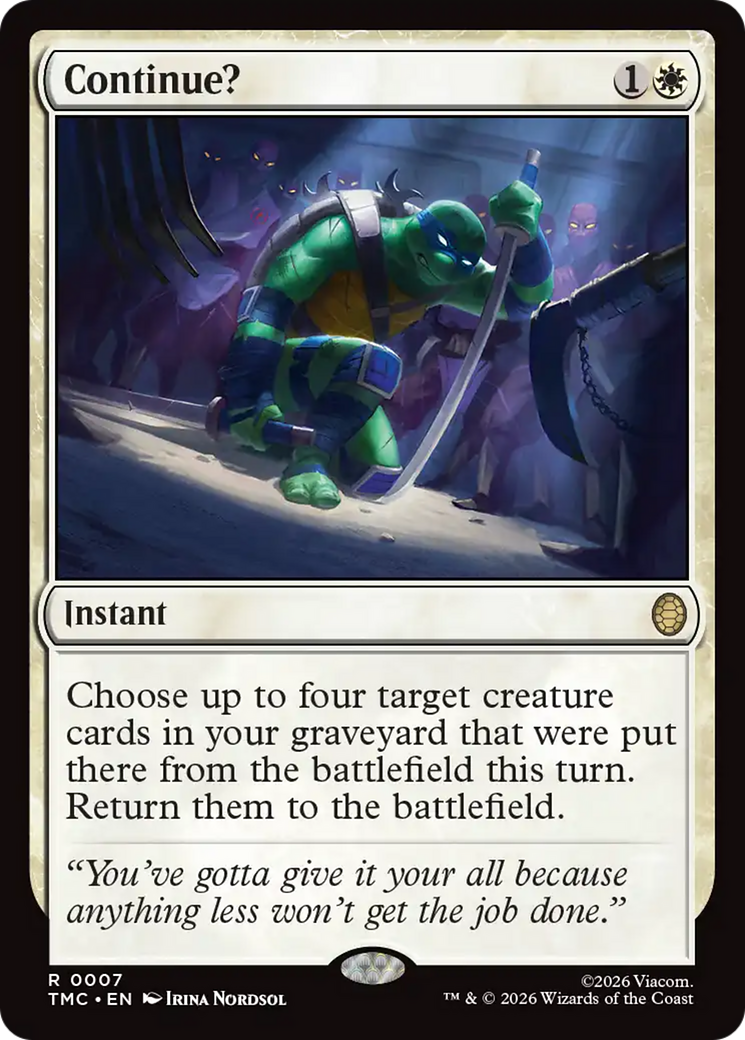 Continue? [Teenage Mutant Ninja Turtles Commander] | Anubis Games and Hobby