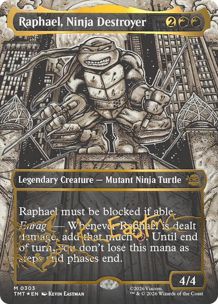 Raphael, Ninja Destroyer (Borderless) (Gold-Stamped Signature) [Teenage Mutant Ninja Turtles] | Anubis Games and Hobby