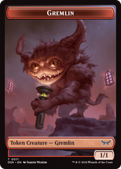 Gremlin // Manifest Double-Sided Token [Duskmourn: House of Horror Tokens] | Anubis Games and Hobby