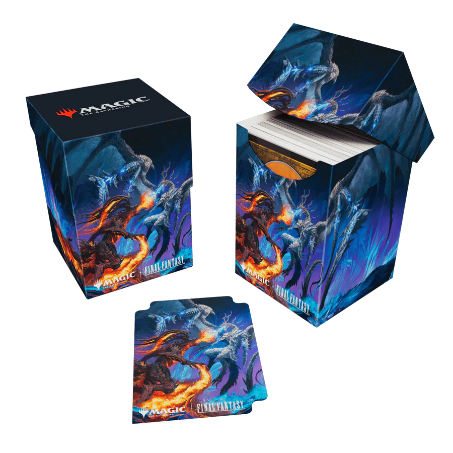 MTG x FF Deck Box 100+ - Bahamut and Ifrit | Anubis Games and Hobby
