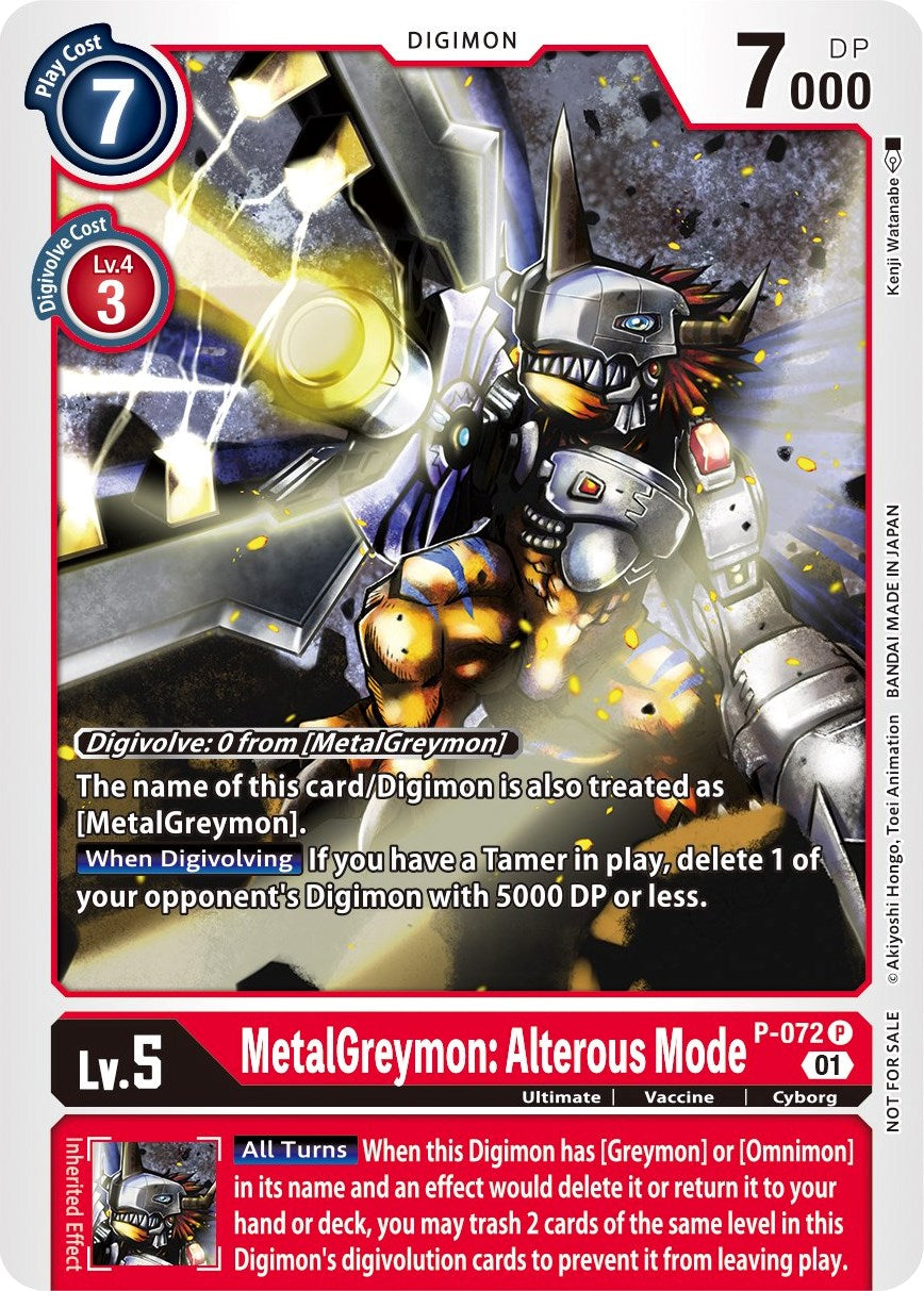 MetalGreymon: Alterous Mode [P-072] (Update Pack) [Promotional Cards] | Anubis Games and Hobby