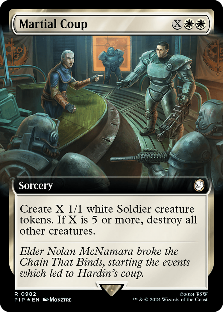 Martial Coup (Extended Art) (Surge Foil) [Fallout] | Anubis Games and Hobby