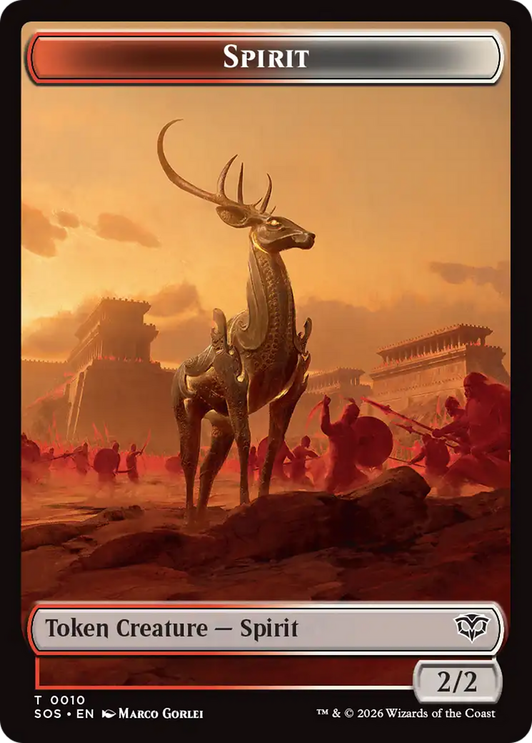 Fractal (0004) // Spirit (0010) Double-Sided Token [Secrets of Strixhaven Tokens] | Anubis Games and Hobby