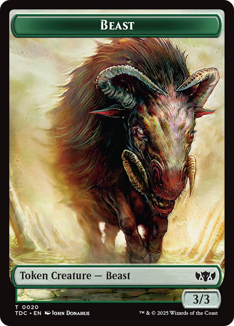 Beast // Treasure Double-Sided Token [Tarkir: Dragonstorm Commander Tokens] | Anubis Games and Hobby