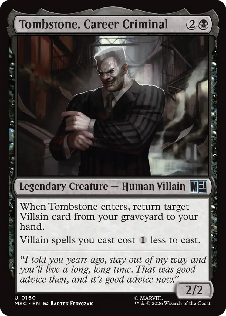 Tombstone, Career Criminal (0160) (Surge Foil) [Marvel Super Heroes Commander] | Anubis Games and Hobby