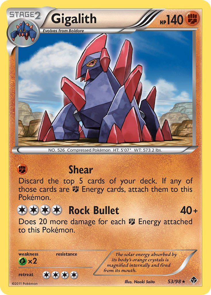 Gigalith (53/98) (Cracked Ice Holo) (Blister Exclusive) [Black & White: Emerging Powers] | Anubis Games and Hobby