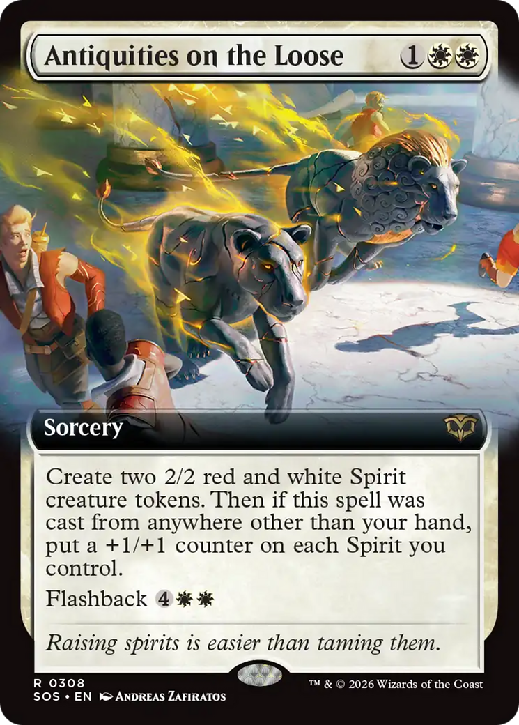 Antiquities on the Loose (Extended Art) [Secrets of Strixhaven] | Anubis Games and Hobby