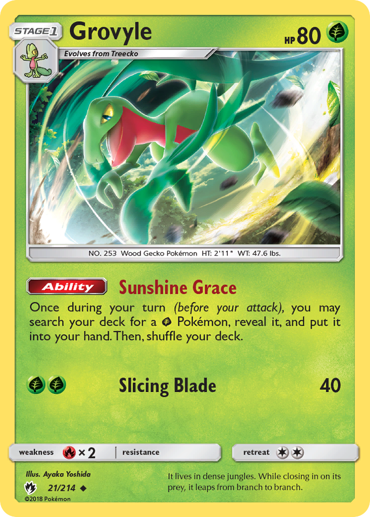 Grovyle (21/214) [Sun & Moon: Lost Thunder] | Anubis Games and Hobby