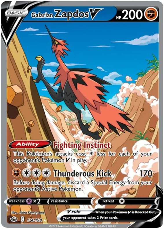 Galarian Zapdos V (174/198) [Sword & Shield: Chilling Reign] | Anubis Games and Hobby