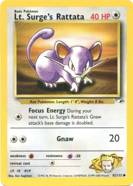 Lt. Surge's Rattata (82/132) [Gym Heroes Unlimited] | Anubis Games and Hobby