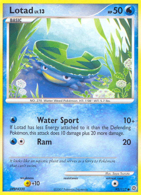 Lotad (92/132) [Diamond & Pearl: Secret Wonders] | Anubis Games and Hobby
