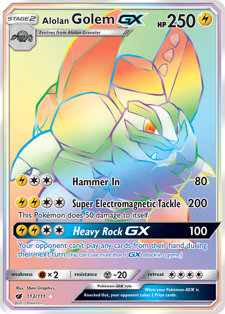 Alolan Golem GX (113/111) [Sun & Moon: Crimson Invasion] | Anubis Games and Hobby