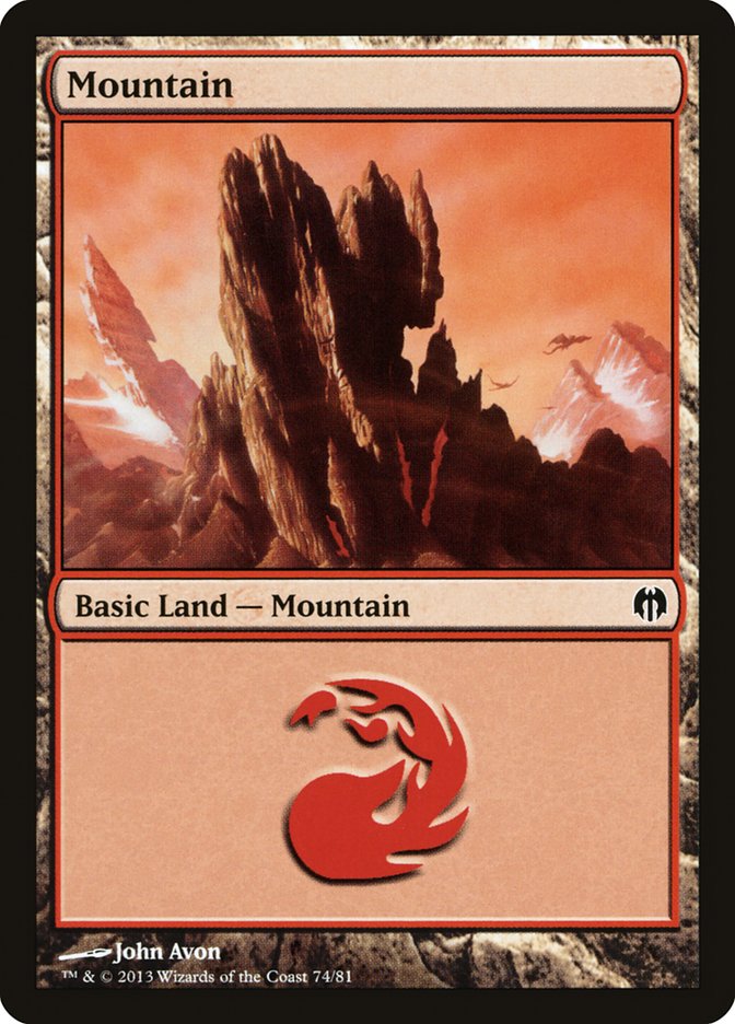 Mountain (74) [Duel Decks: Heroes vs. Monsters] | Anubis Games and Hobby