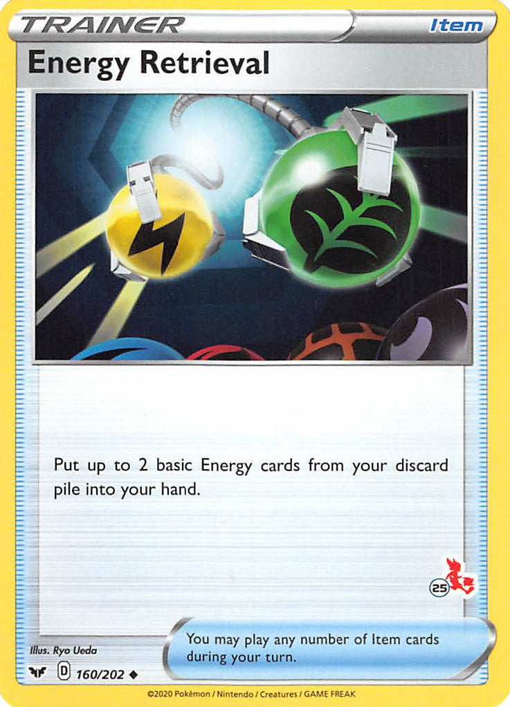 Energy Retrieval (160/202) (Cinderace Stamp #25) [Battle Academy 2022] | Anubis Games and Hobby