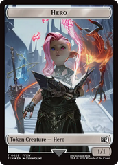 Bird // Hero (0029) Double-Sided Token (Surge Foil) [FINAL FANTASY Commander Tokens] | Anubis Games and Hobby