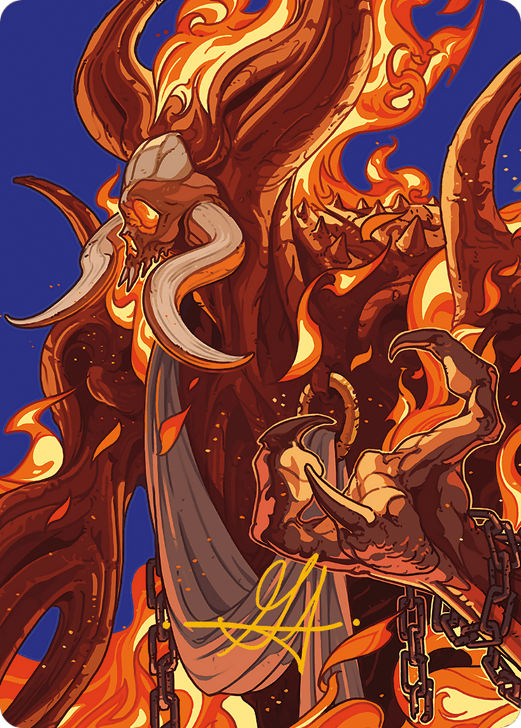 Phlage, Titan of Fire's Fury Art Card (Gold-Stamped Signature) [Modern Horizons 3 Art Series] | Anubis Games and Hobby