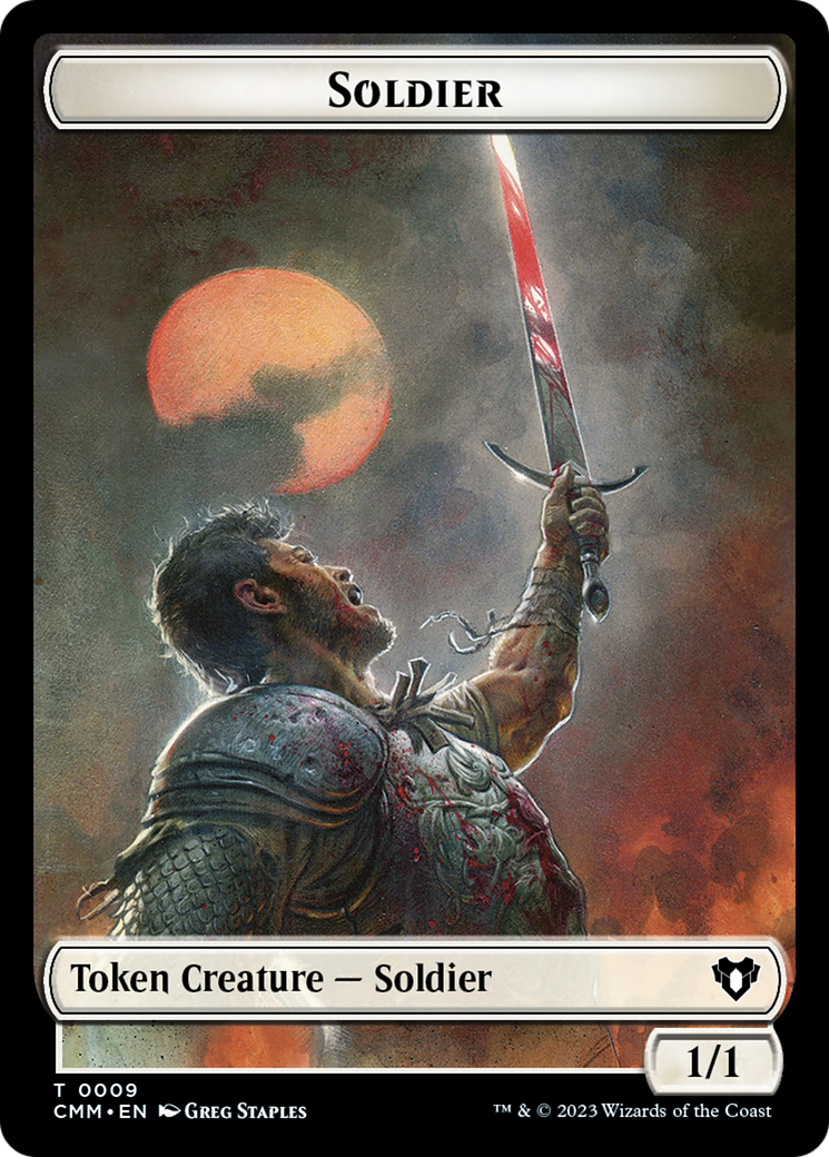 Soldier // Elephant Double-Sided Token [Commander Masters Tokens] | Anubis Games and Hobby