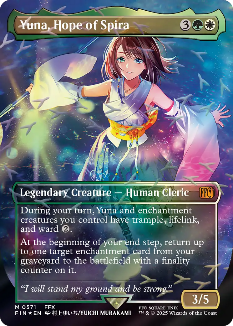 Yuna, Hope of Spira (Borderless) (Chocobo Track Foil) [FINAL FANTASY] | Anubis Games and Hobby