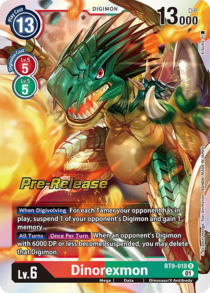 Dinorexmon [BT9-018] [X Record Pre-Release Promos] | Anubis Games and Hobby