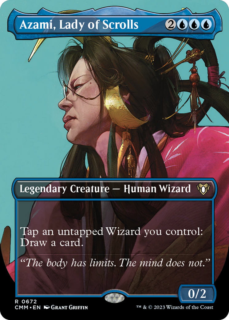 Azami, Lady of Scrolls (Borderless Profile) [Commander Masters] | Anubis Games and Hobby
