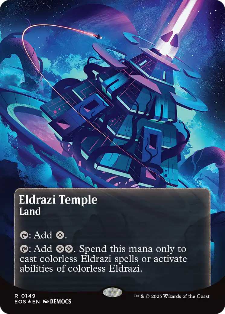 Eldrazi Temple (0149) (Borderless) (Galaxy Foil) [Edge of Eternities: Stellar Sights] | Anubis Games and Hobby