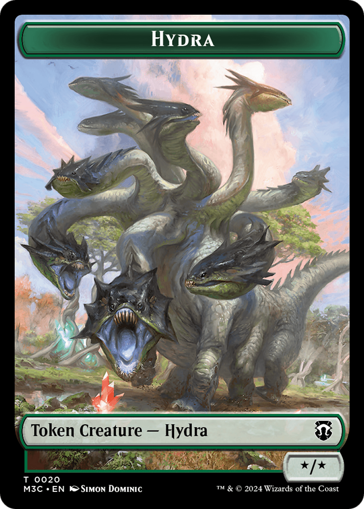 Hydra (Ripple Foil) // Boar Double-Sided Token [Modern Horizons 3 Commander Tokens] | Anubis Games and Hobby