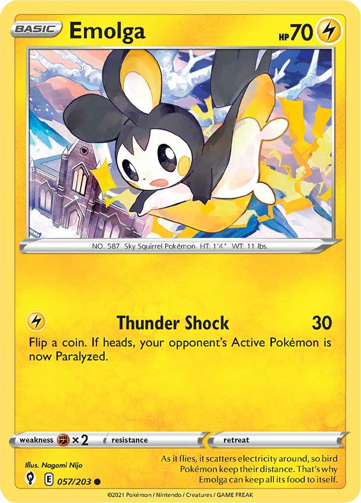 Emolga (057/203) [Sword & Shield: Evolving Skies] | Anubis Games and Hobby