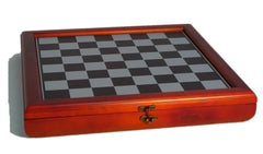 Chess Set - Civil War Resin Chessmen Generals on Cherry Stain Chest | Anubis Games and Hobby