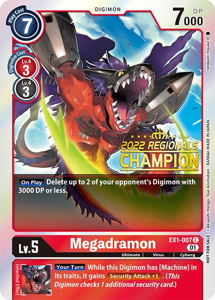 Megadramon [EX1-007] (2022 Championship Online Regional) (Online Champion) [Classic Collection Promos] | Anubis Games and Hobby