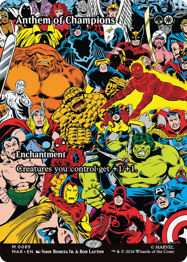 Anthem of Champions (Borderless) [Marvel Universe: Eternal-Legal] | Anubis Games and Hobby