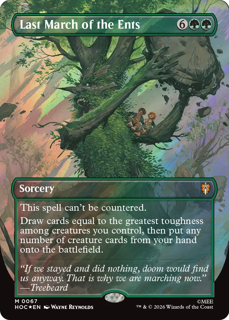 Last March of the Ents (Borderless) (Surge Foil) [The Hobbit: Eternal-Legal] | Anubis Games and Hobby