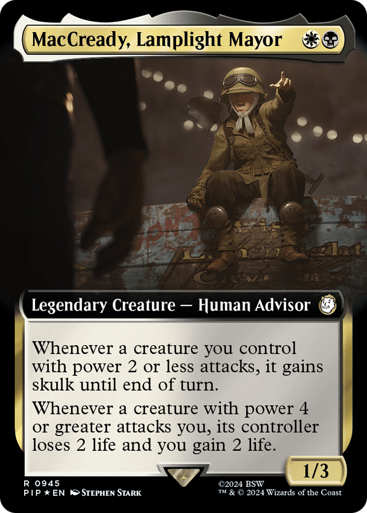 MacCready, Lamplight Mayor (Extended Art) (Surge Foil) [Fallout] | Anubis Games and Hobby