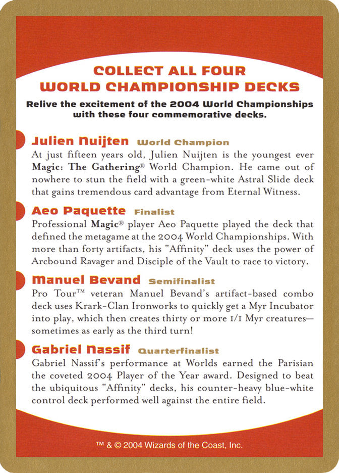 2004 World Championships Ad [World Championship Decks 2004] | Anubis Games and Hobby