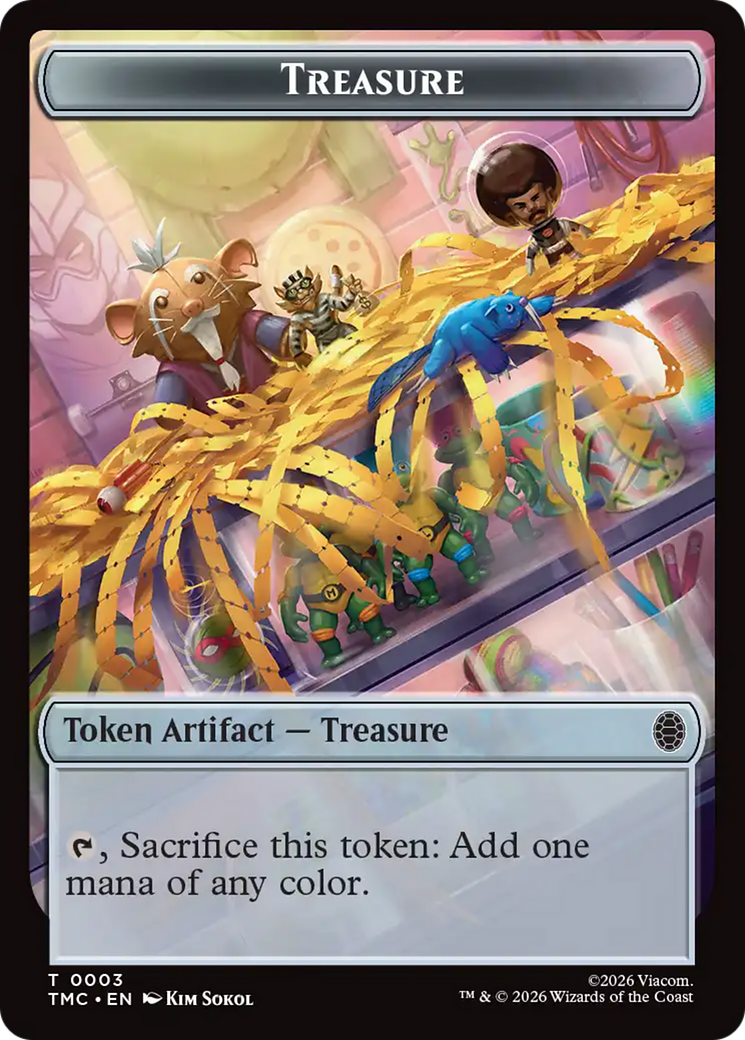 Treasure // Ninja Double-Sided Token [Teenage Mutant Ninja Turtles Commander Tokens] | Anubis Games and Hobby