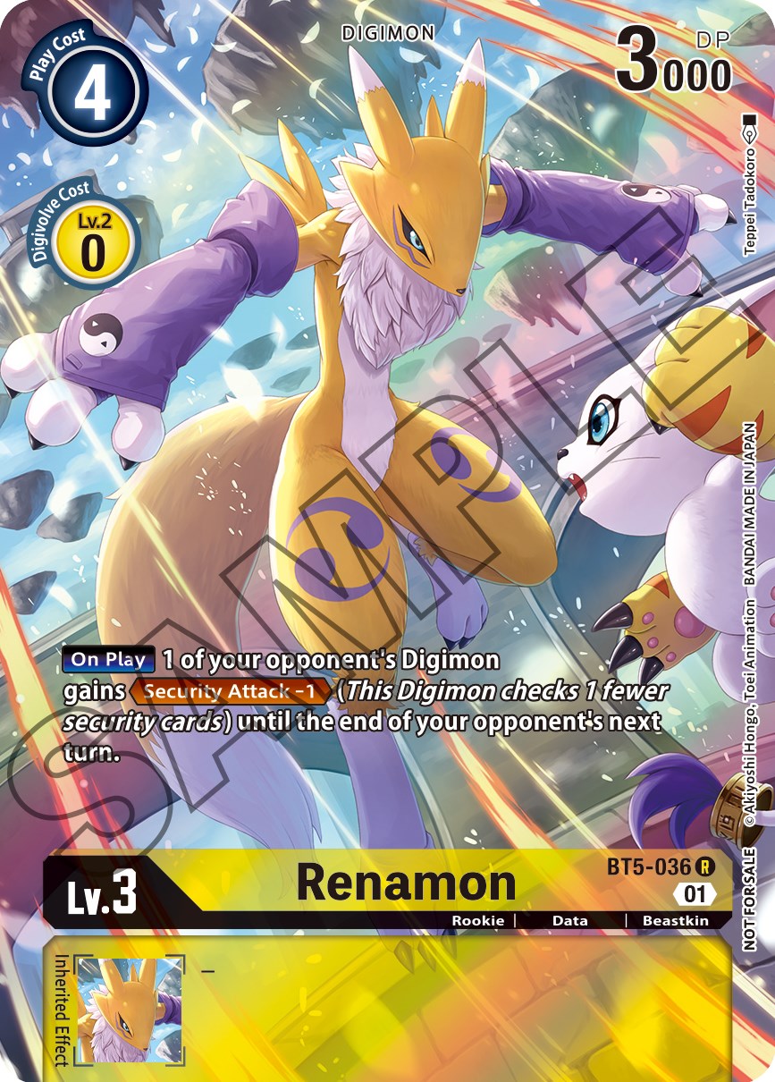 Renamon [BT5-036] (Tamer's Card Set 1) [Battle of Omni Promos] | Anubis Games and Hobby