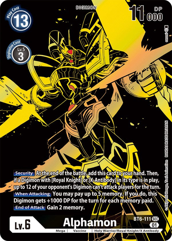 Alphamon [BT6-111] (Alternate Art) (Gold) [Double Diamond Promos] | Anubis Games and Hobby