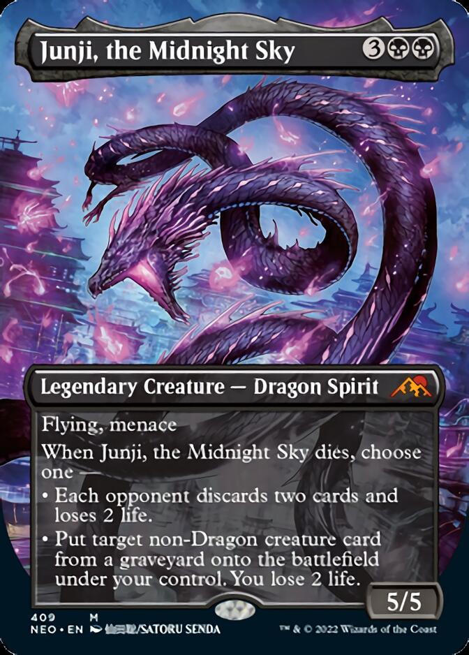 Junji, the Midnight Sky (Borderless Alternate Art) [Kamigawa: Neon Dynasty] | Anubis Games and Hobby